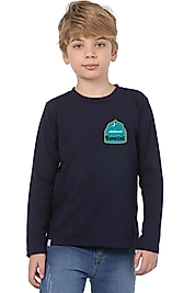 Erkek Çocuk Uzun Kollu Bisiklet Yaka "Ramazan Mübarek" Baskılı Tişört Mevsimlik Pamuklu